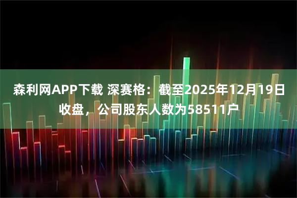 森利网APP下载 深赛格：截至2025年12月19日收盘，公司股东人数为58511户